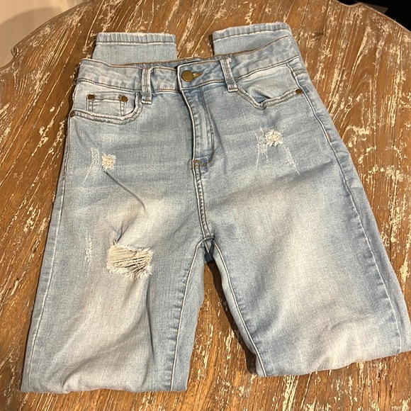 Fashion Nova Denim - Fashion Nova distressed jeans size 7 GUC